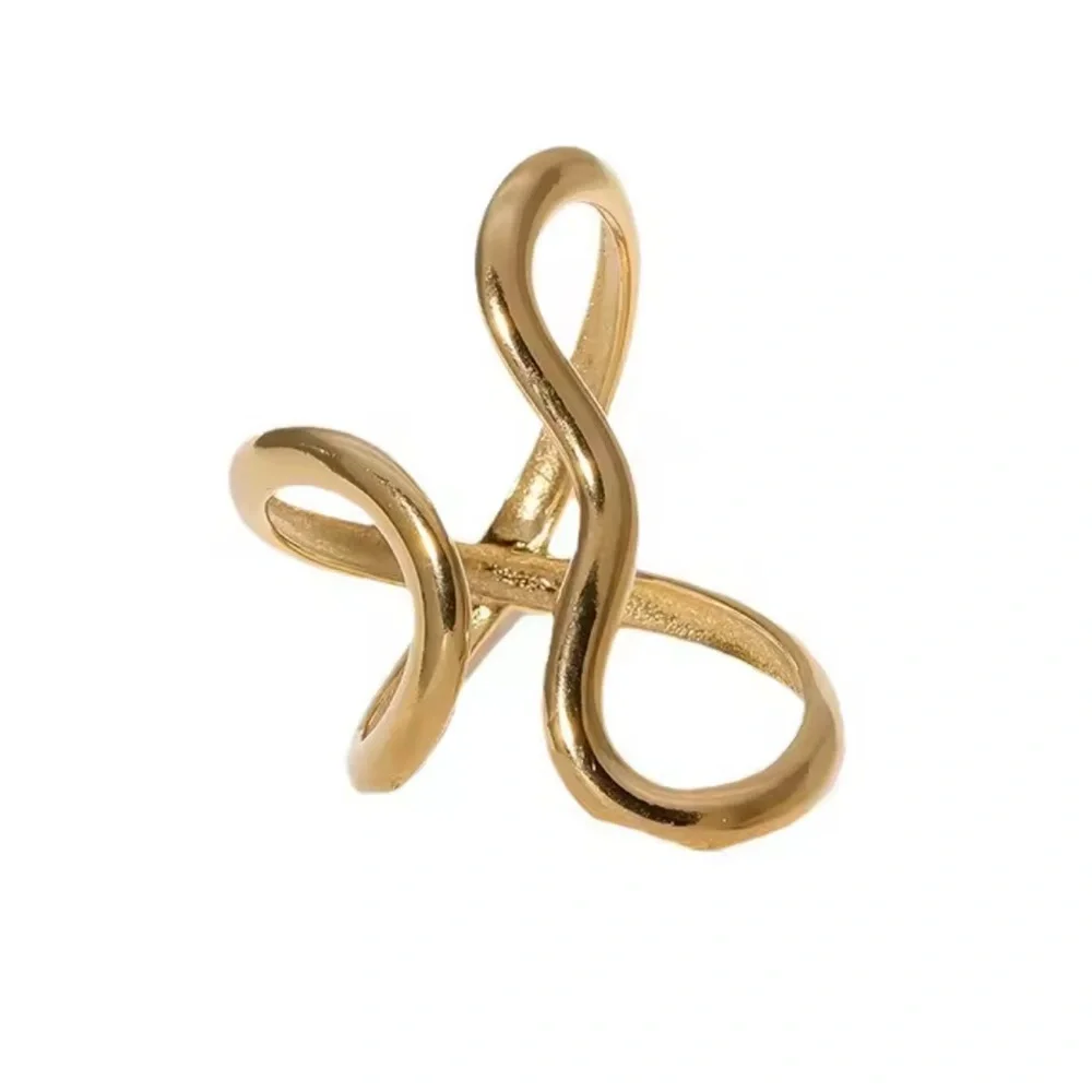 Abstract Gold Open Ring – Elegant Minimal Jewelry